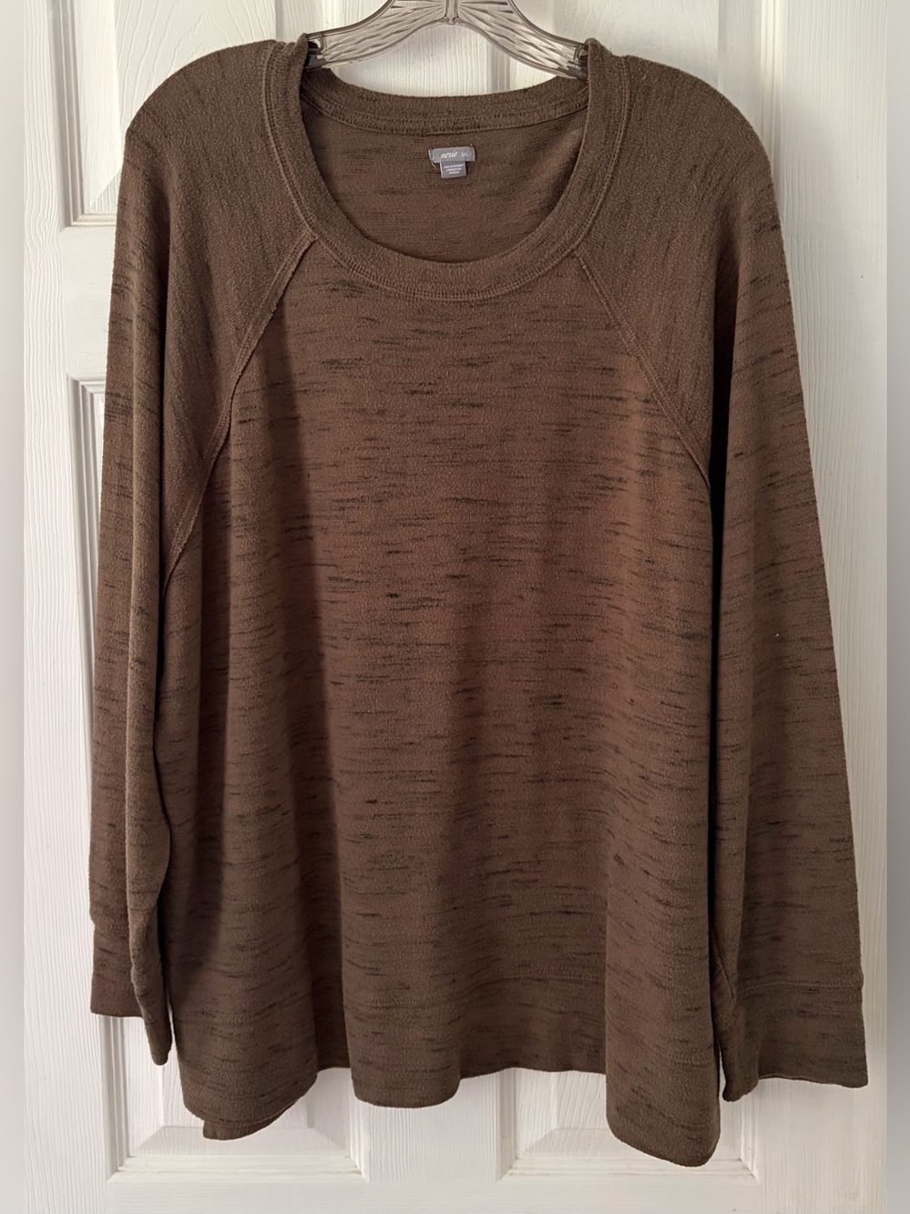 aerie Green Crewneck Lightweight Pullover Sweater